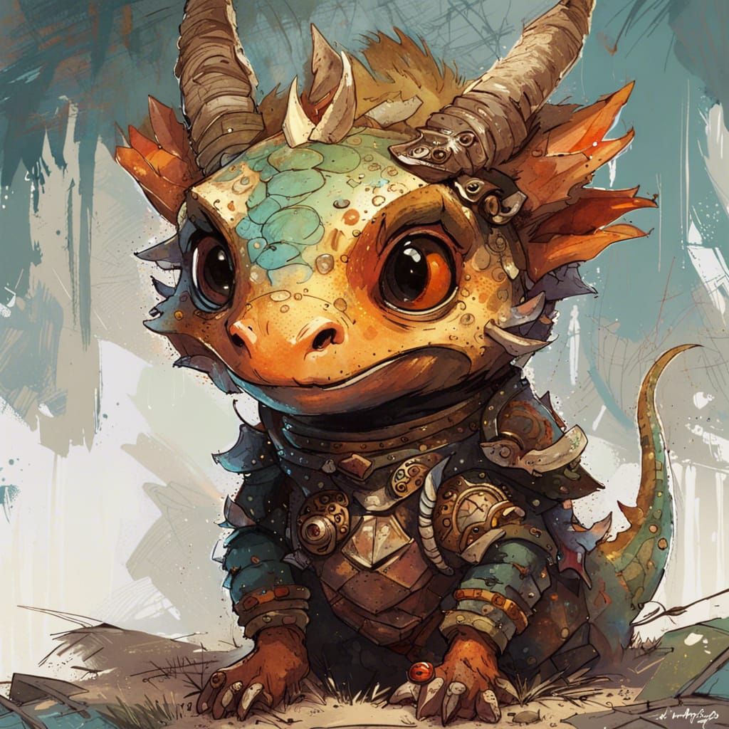 Chibi Dragon Portrait: Detailed Concept Art