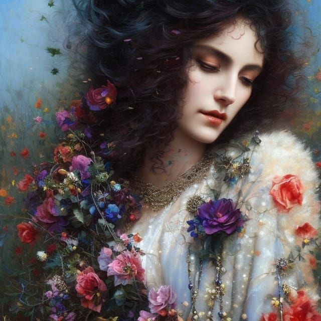 Gorgeous Woman: Hyperrealistic Goth Dark Fantasy Portrait