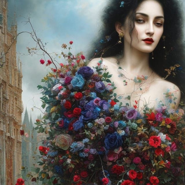 Gorgeous Woman Portrait in Dark Fantasy Style