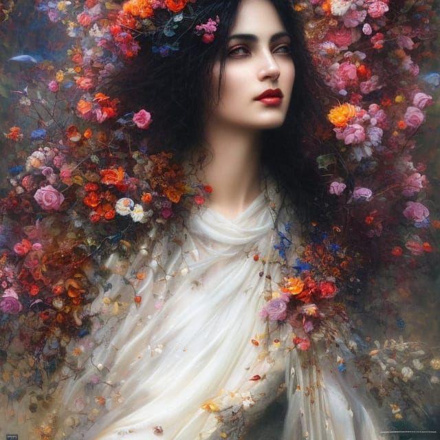 Gorgeous Woman Portrait in Hyperrealistic Dark Fantasy Style