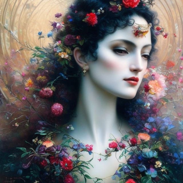 Gorgeous Woman: Hyperrealistic Dark Fantasy Portrait