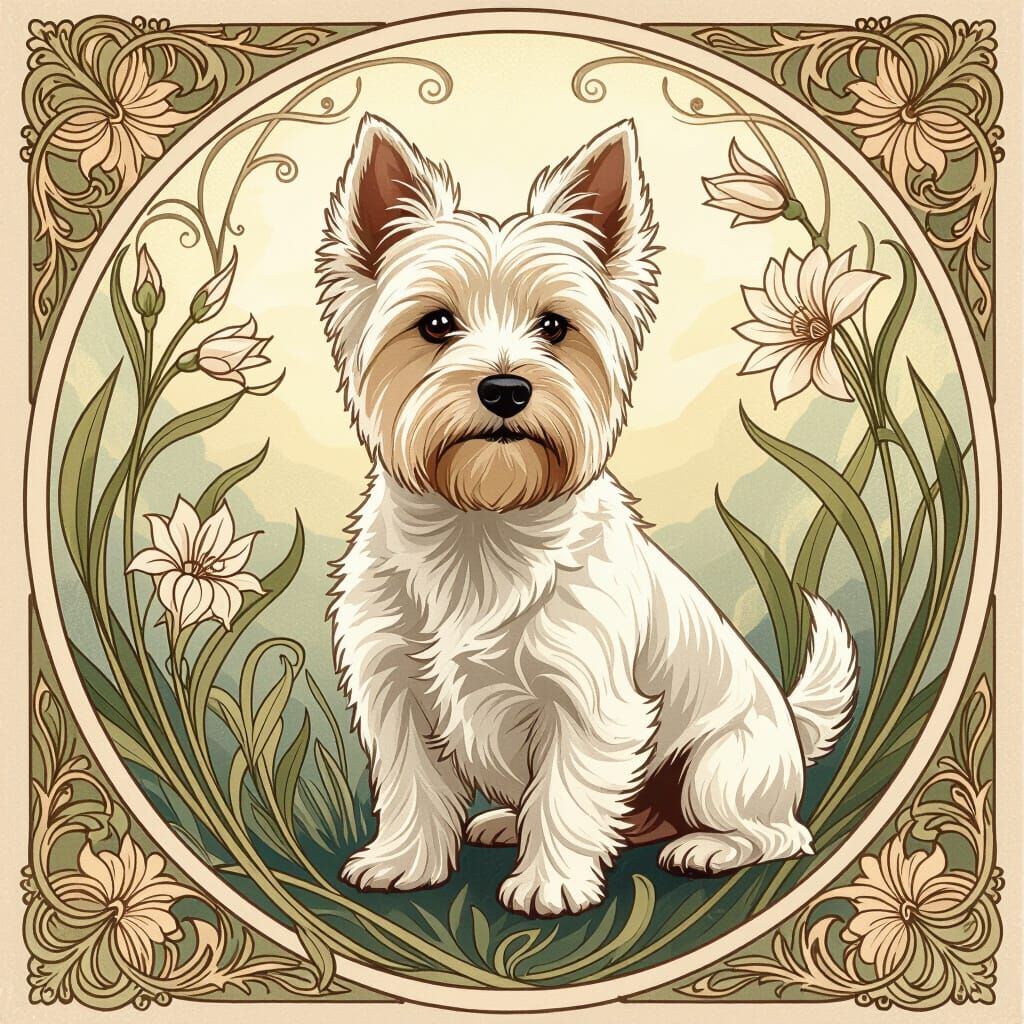 Art Nouveau West Highland Terrier