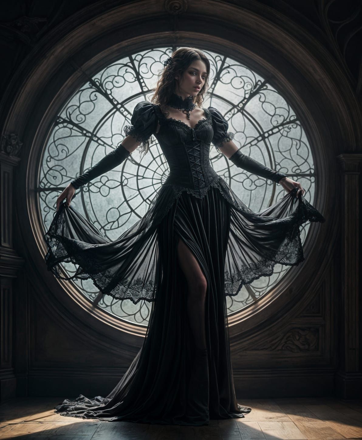 Gothic Vampire in Elegant Evening Attire