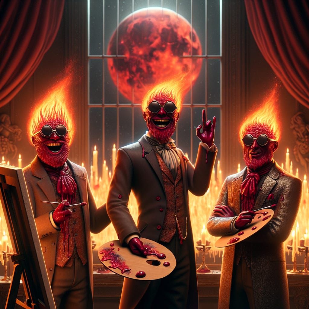 Surreal Artists Creating Dark Art Under Crimson Moon