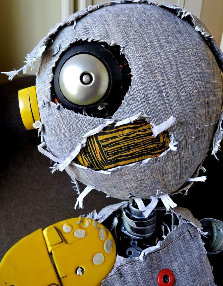 Raggedy Fabric Robot Homunculus