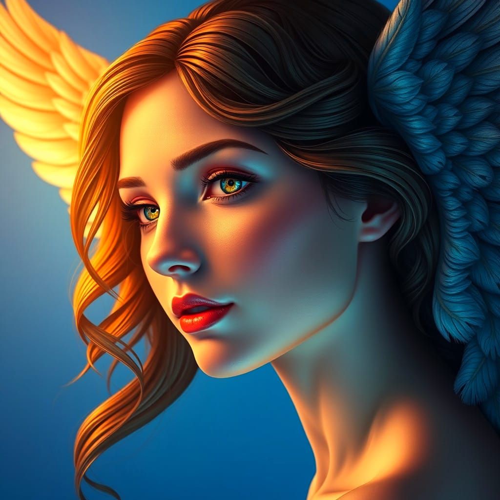 Detailed Portrait of an Angel Woman