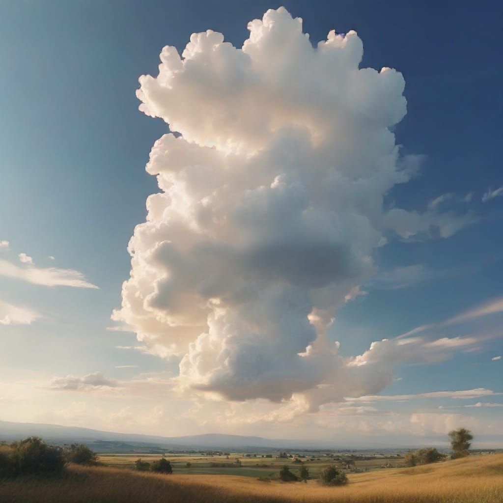 Towering Cumulonimbus Cloud in Pixar Style