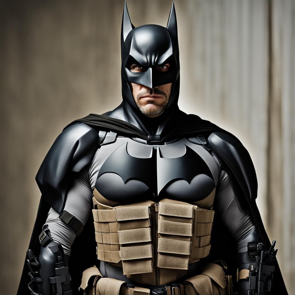 Batman in Tactical Gear Professional Portrait