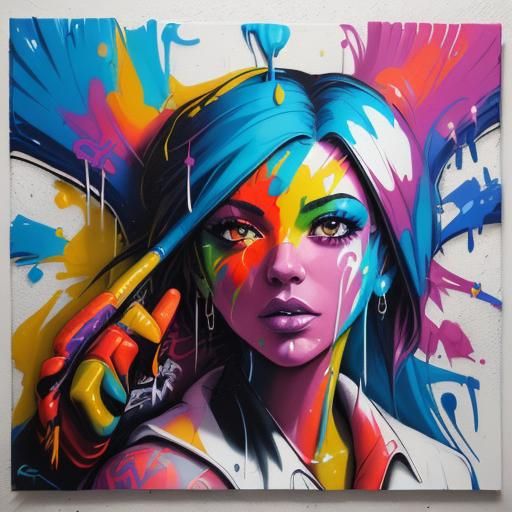 Colorful Graffiti Art with Splash Effect
