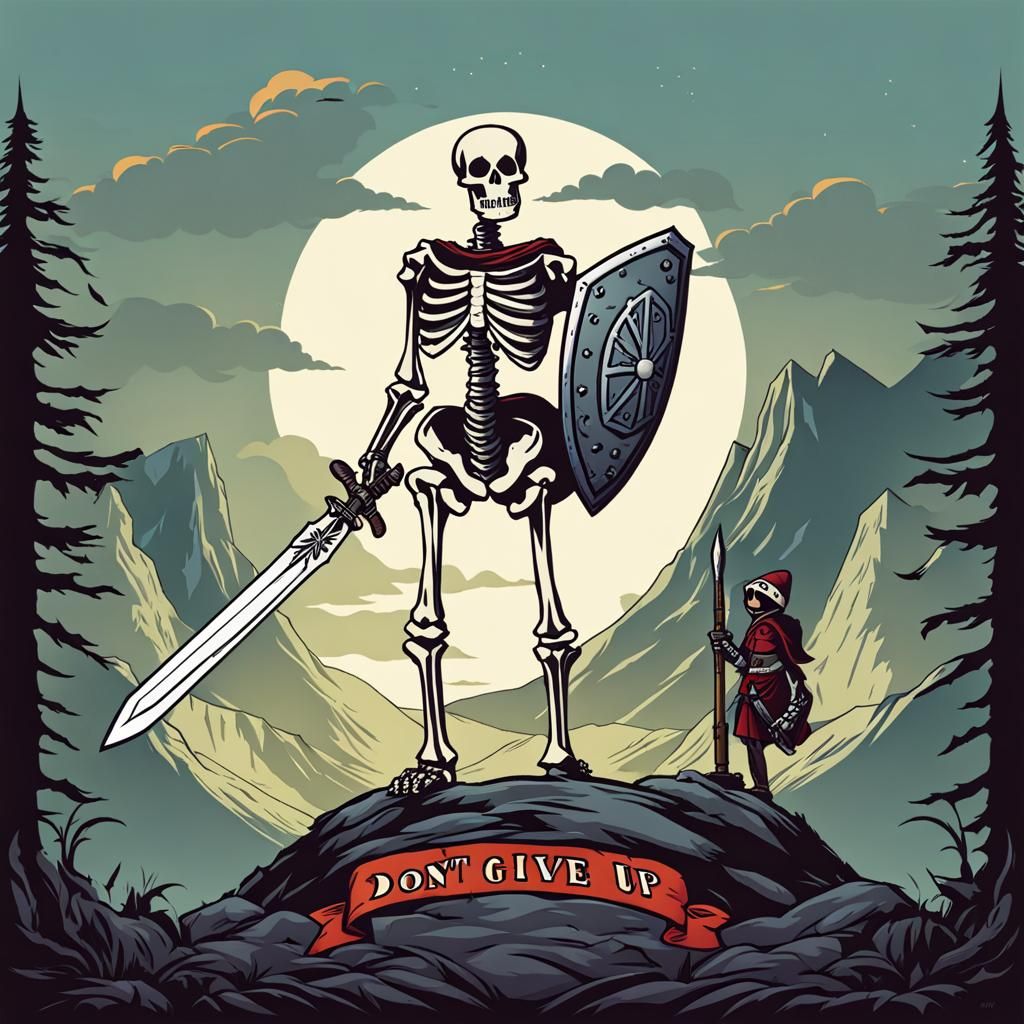 Skeleton Warrior with Giant Sword Encouragement