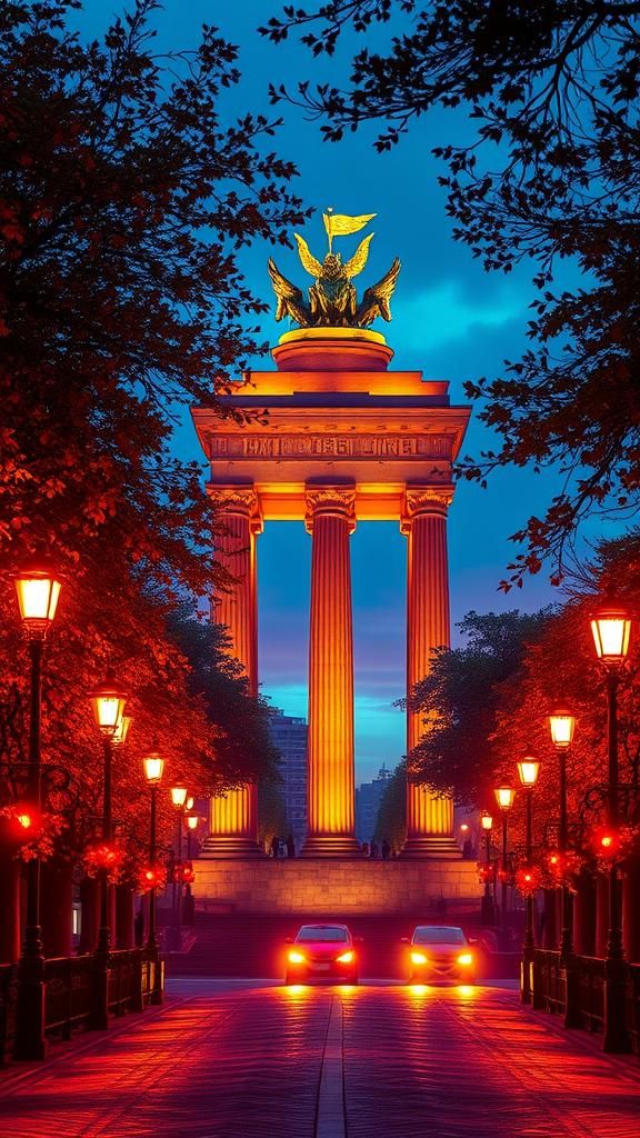Berlin Victory Column in Fantasy Landscape, Matte Painting
