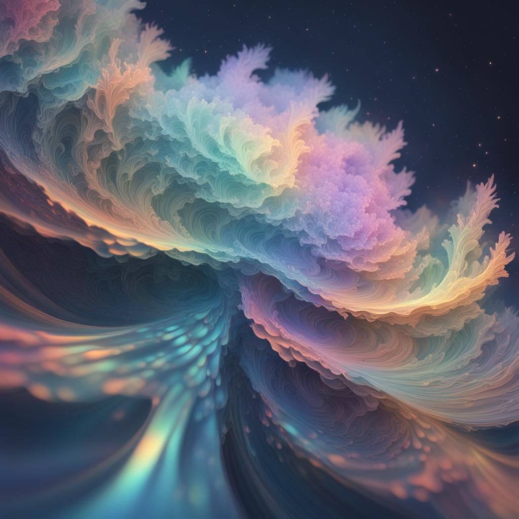 Iridescent Fractal Design in Pastel Colors