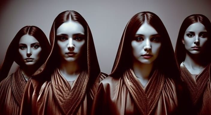 Angelic Watchers: Dark Beauty in Hyperdetail