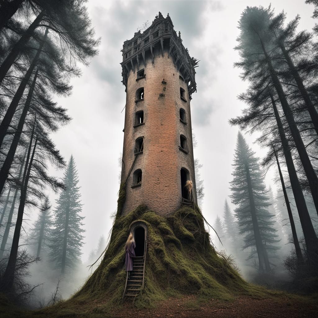 Scary Rapunzel in Tower: A Grimm Fairytale