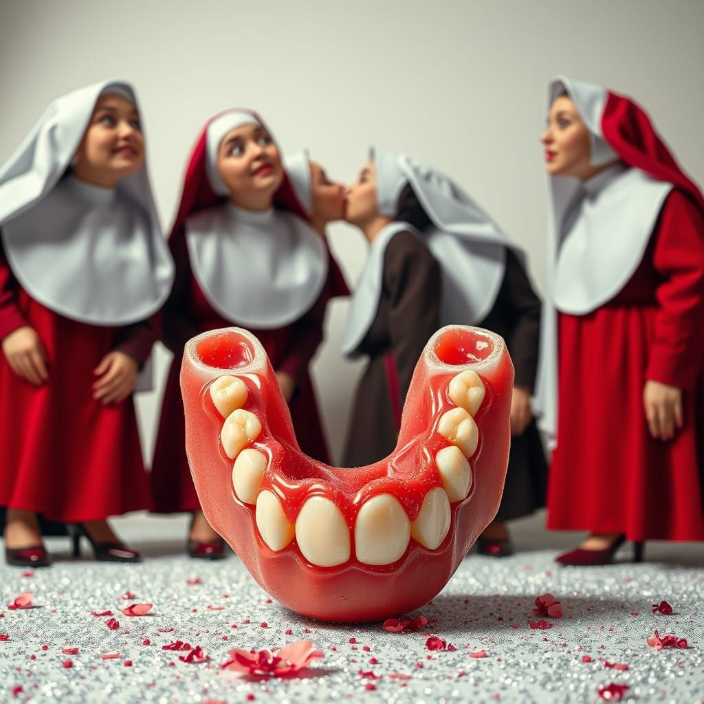 Vibrant Surrealism: Glittering Nuns and a Shocked Denture