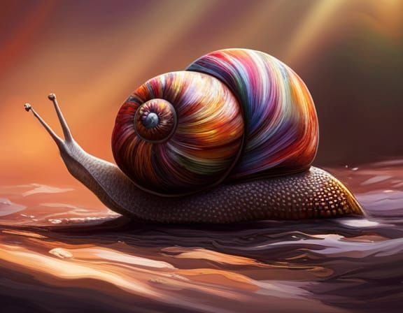 Hyperrealistic Snail in Splash Art Style