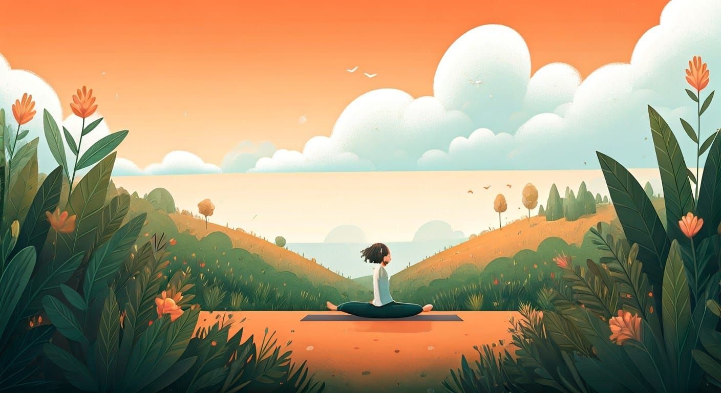 Yoga in Nature: A Whimsical Realism Scene