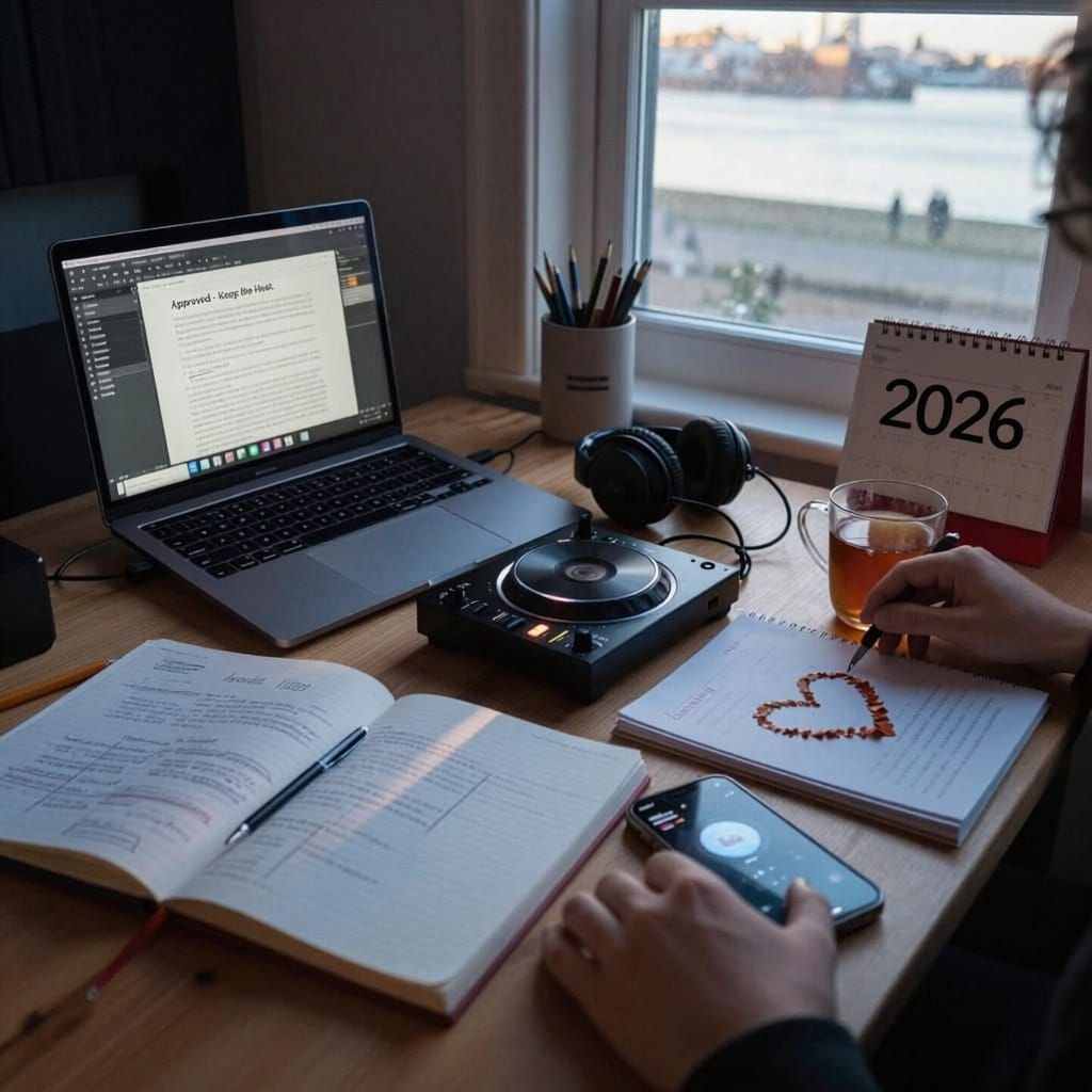 Desk Calendar Shows Year 2026