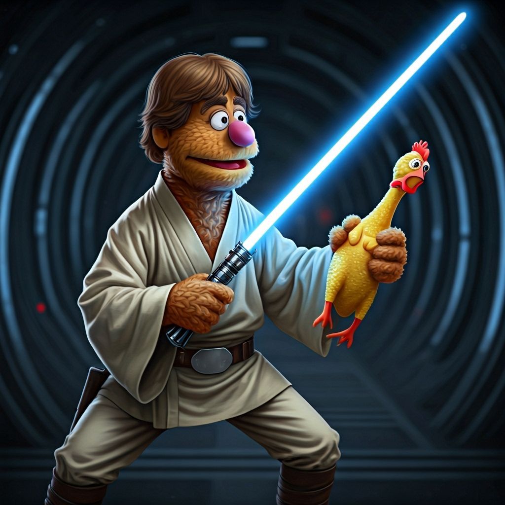 Fozzie Bear as Luke Skywalker in Star Wars Scene