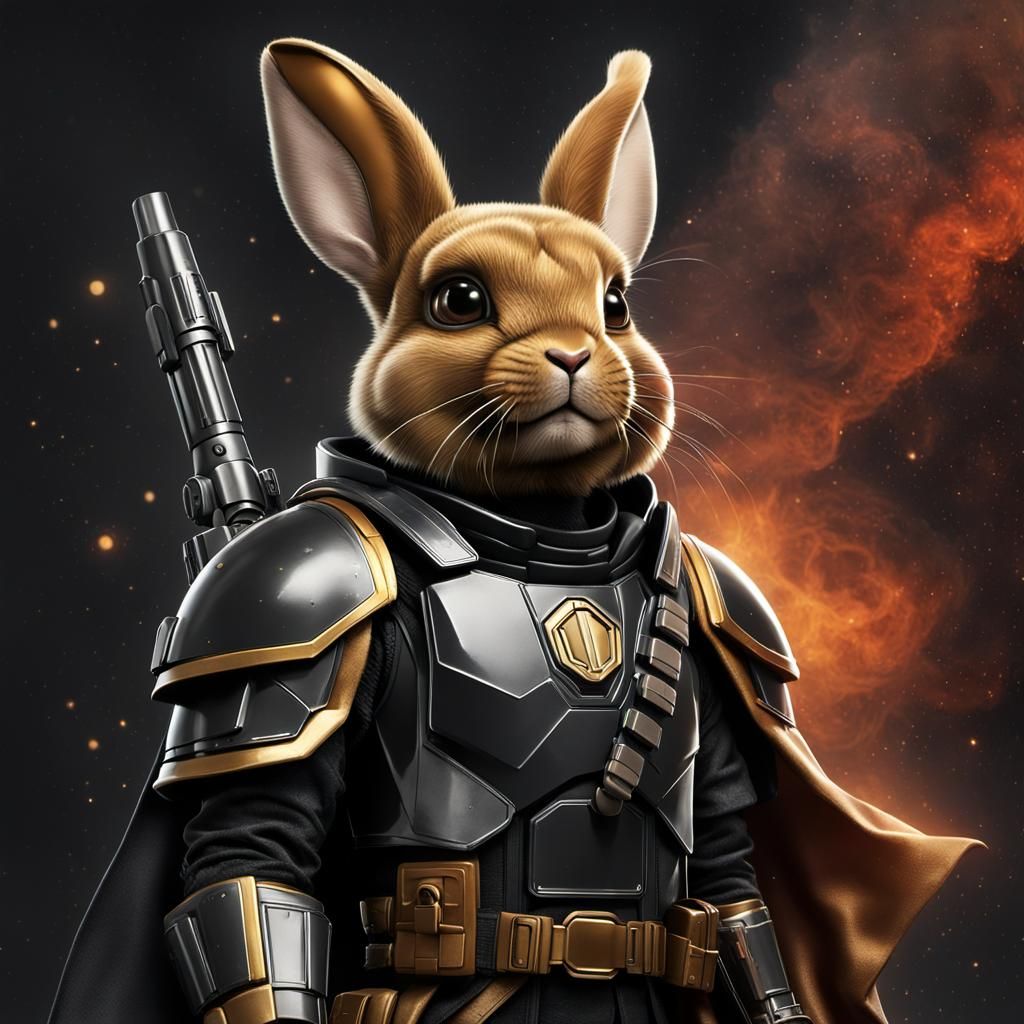 Sci-Fi Bounty Hunter Rabbit in Space