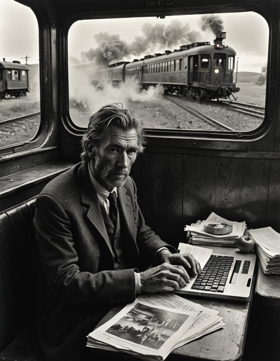 Hyperrealistic Train Car Scene in Magic Realism Style