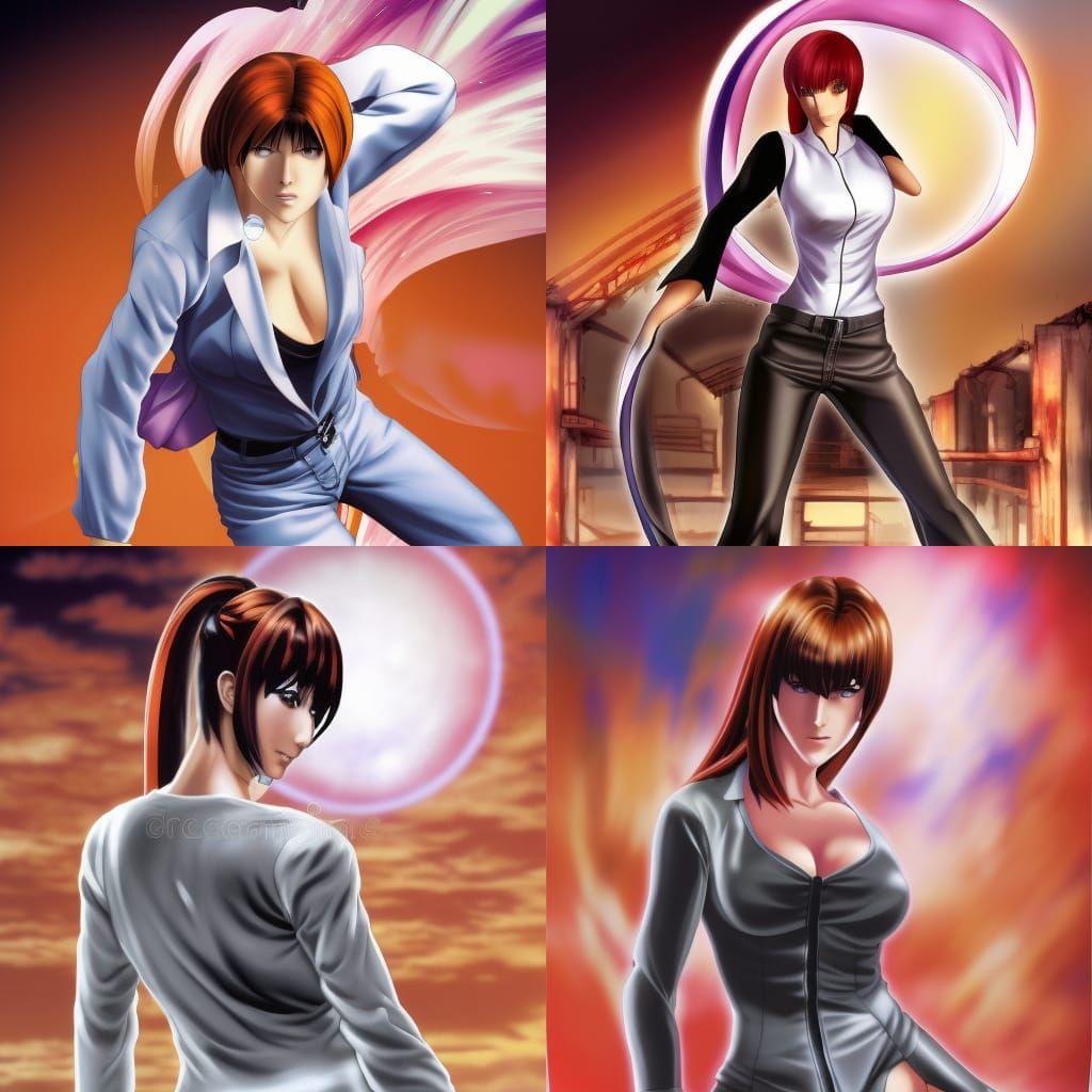 Cynthia Rothrock as Iori Yagami in Manga Style