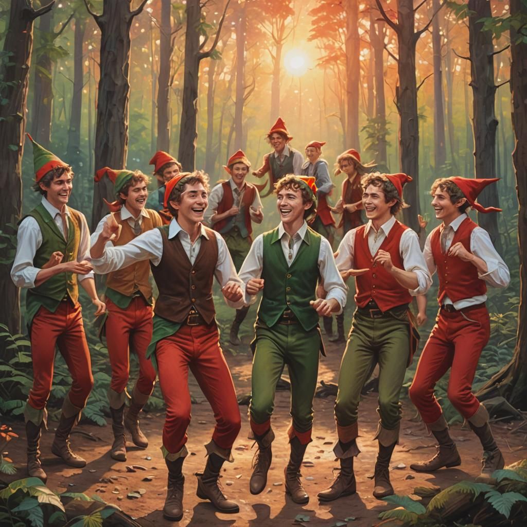 Dance of the elves at winter solstice