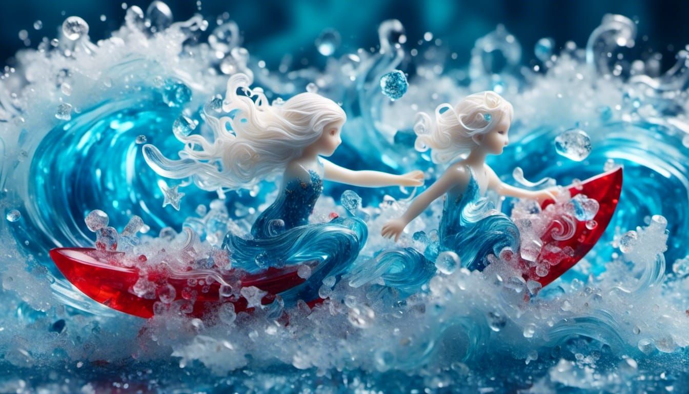 Surfer Rides Crystal Wave