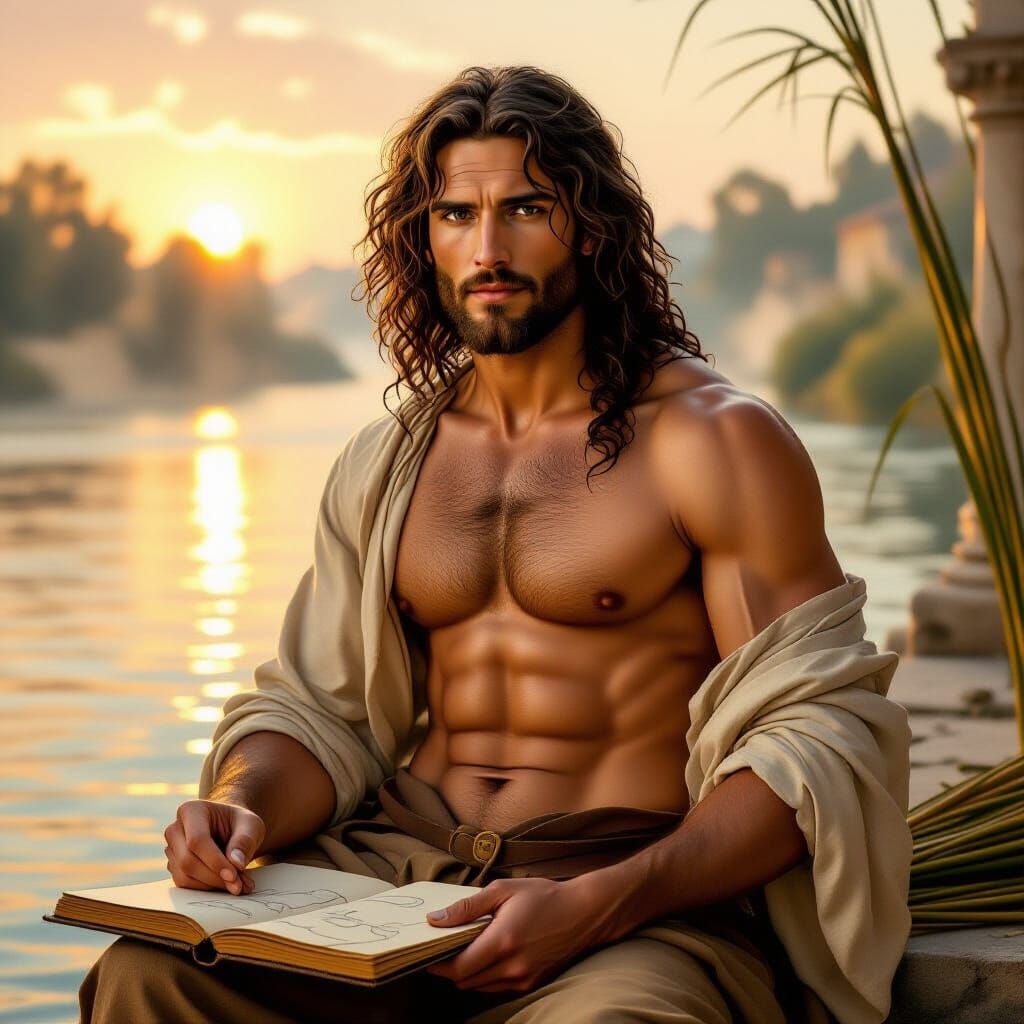 Young Leonardo da Vinci in Early Renaissance Style