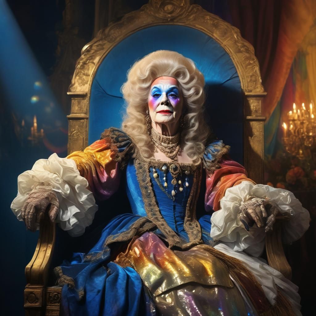 Transvestite as Nell Gwynn in Art Deco Style