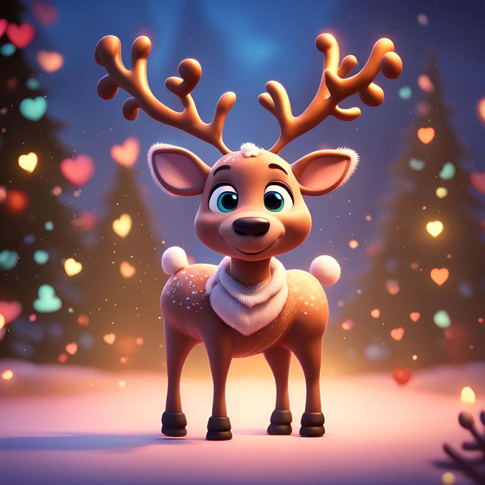 Twinkle the Reindeer: 3D Digital Art