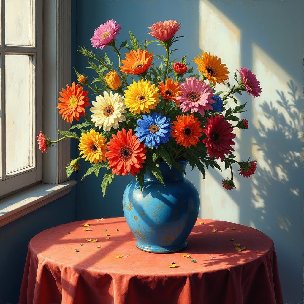 Vibrant Still Life in the Style of Van Gogh