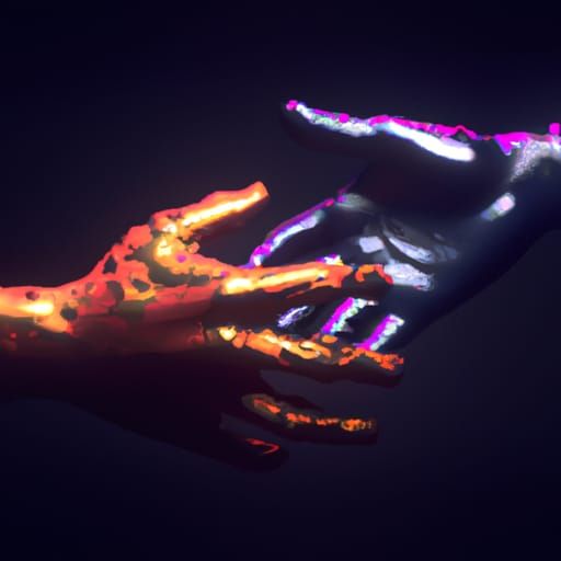 Two Hands Drawing Each Other with 3D Shading