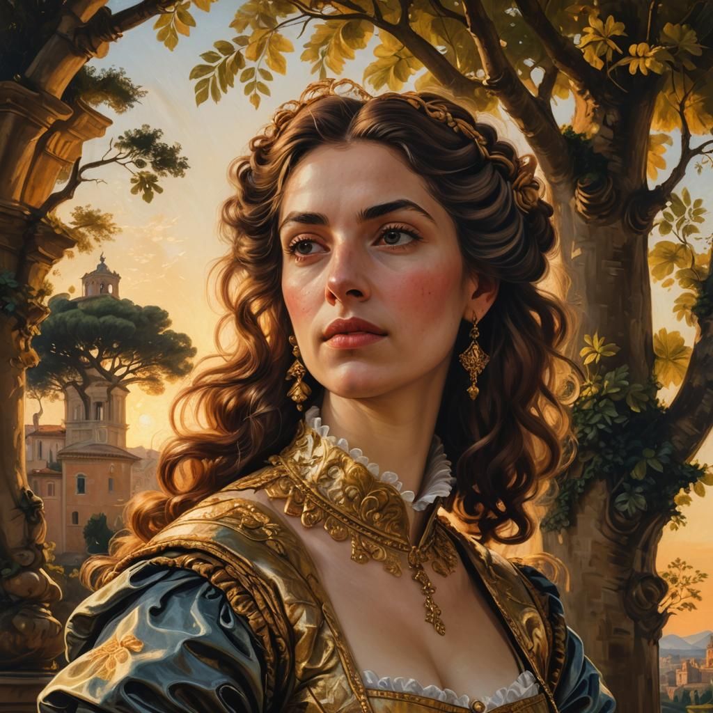 Italian Baroque Portrait of Caterina Lesa Aldobrandini