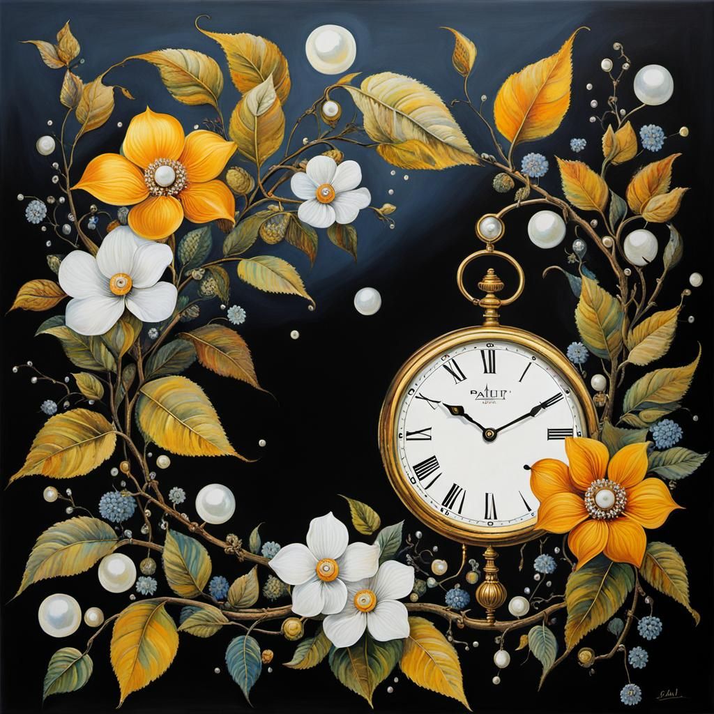Surreal Clocks, Flowers, and Pearls: A Utopic Illusion