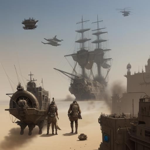 Dieselpunk Air Pirates Land at Arabian City
