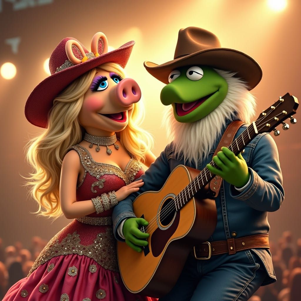 Country Royalty: Miss Piggy Shines in Dazzling Dolly Parton-...