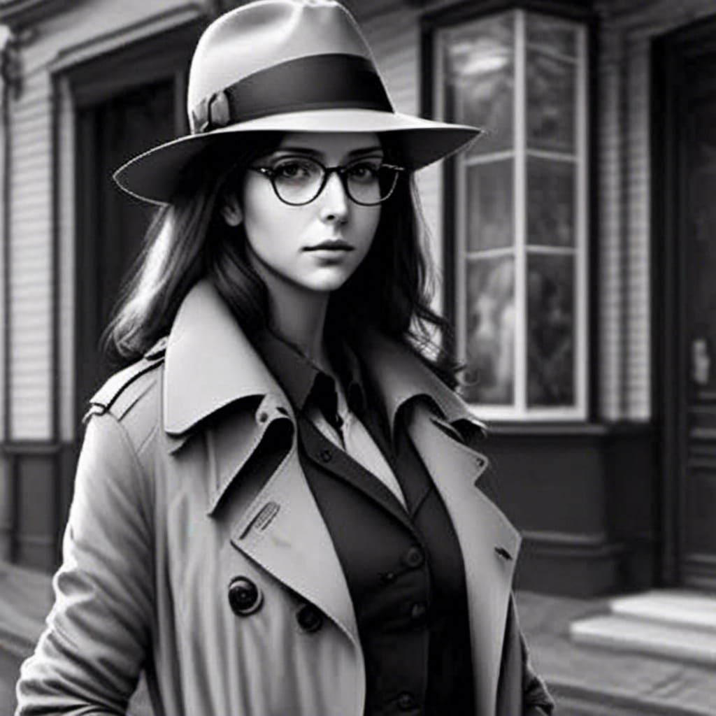 Film Noir Photo of Woman in Fedora