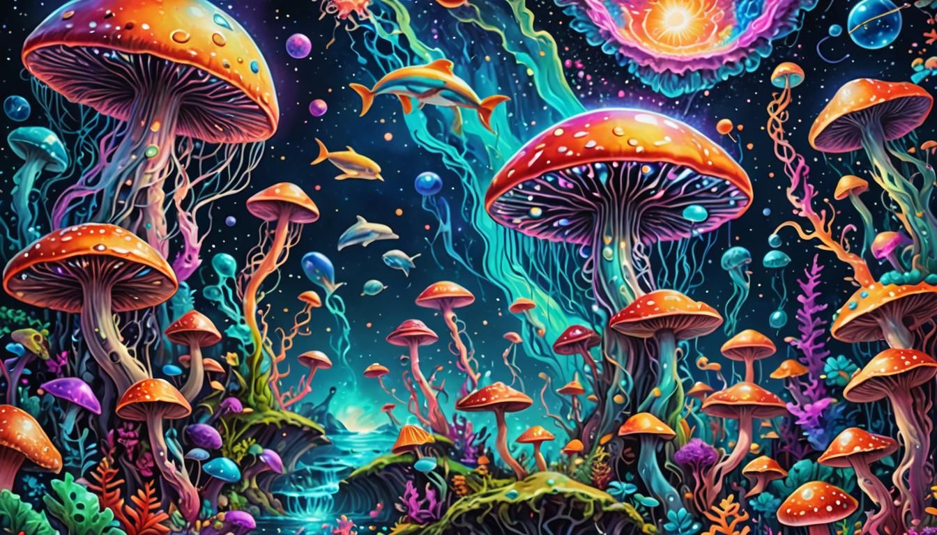 Psychedelic Astral Dreamscape by Pablo Amaringo