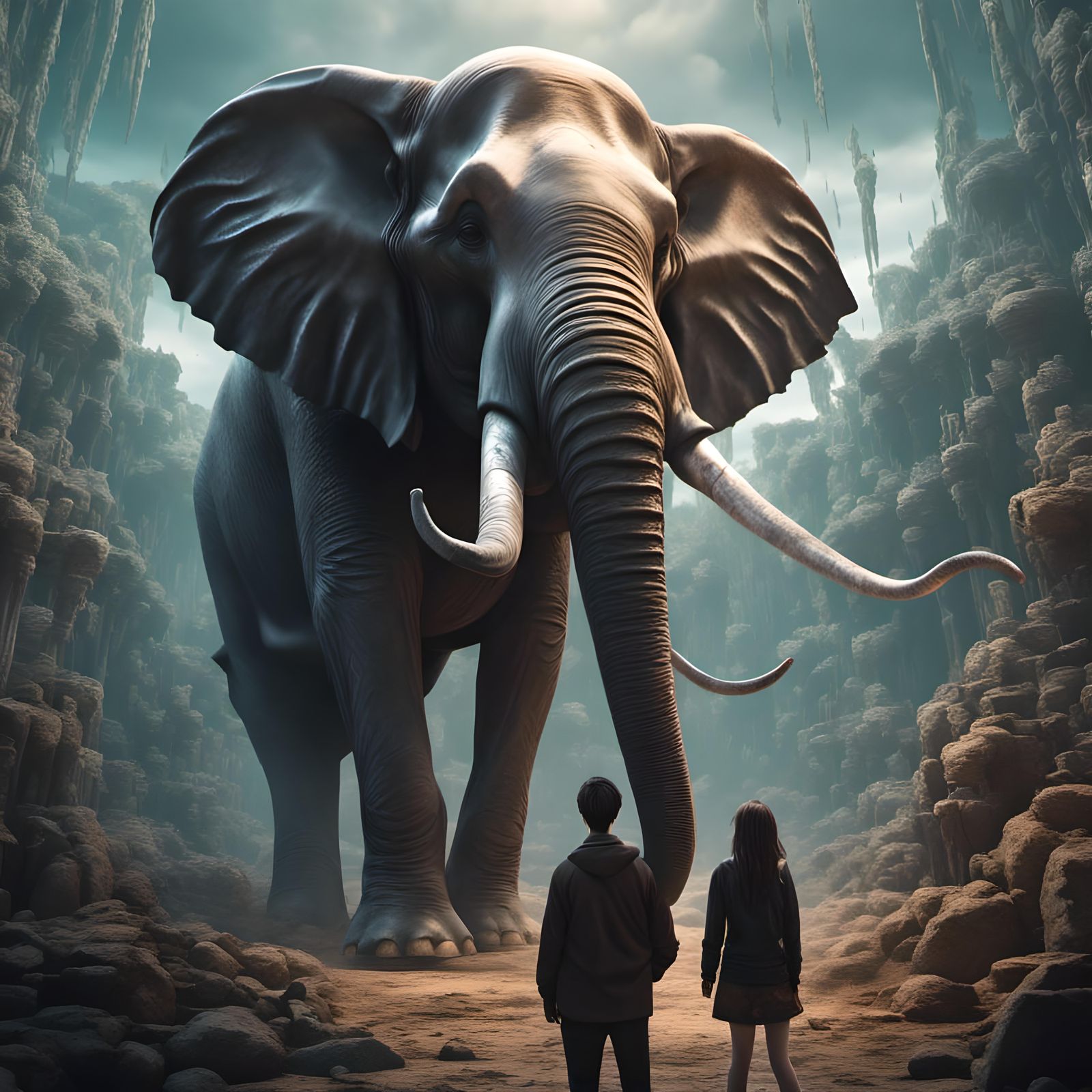 Epic Manga Elephant Portrait in 3D