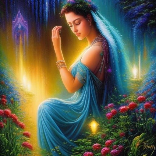 Ethereal Mystic Beauty in Gentle Rain