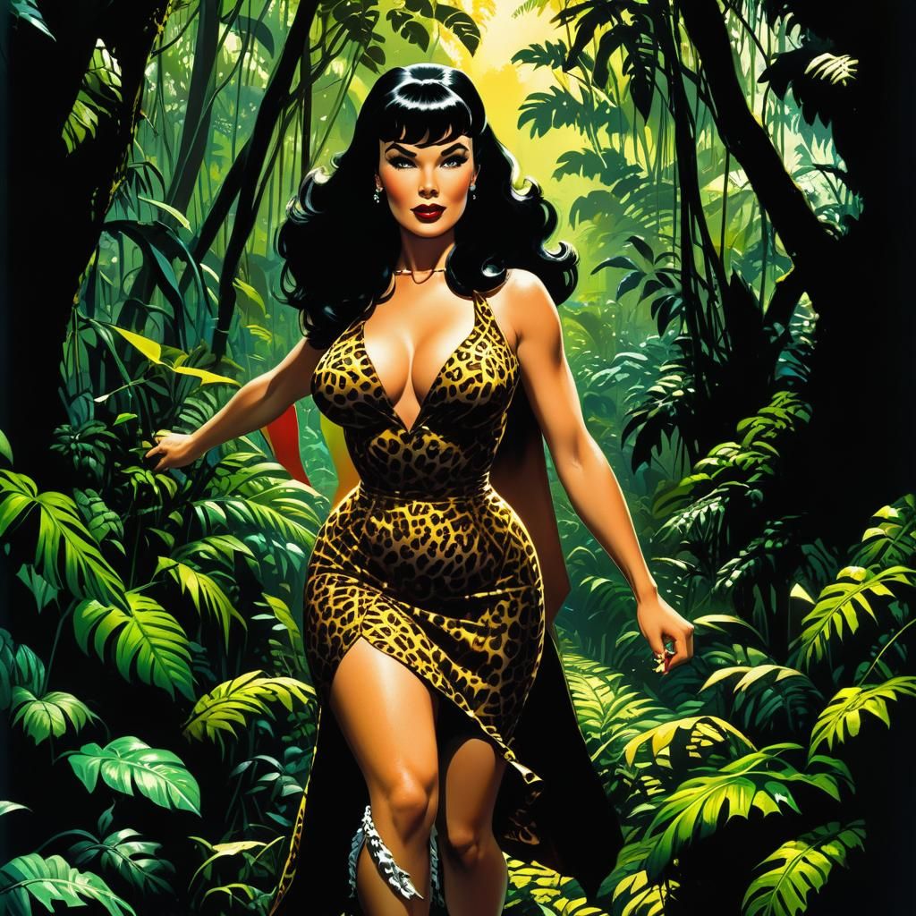 Bettie Page in Jungle, Comic Book Art