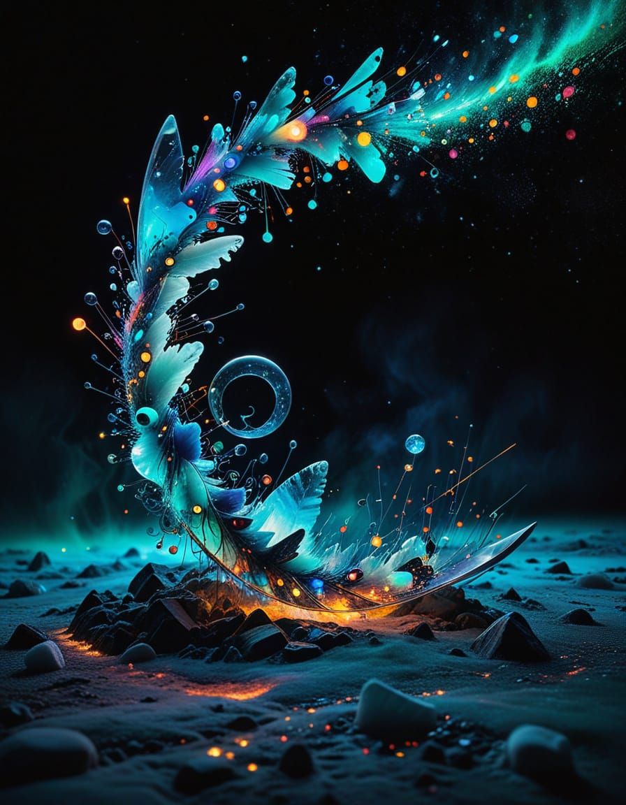 Cosmic Surrealism in Vibrant Colors