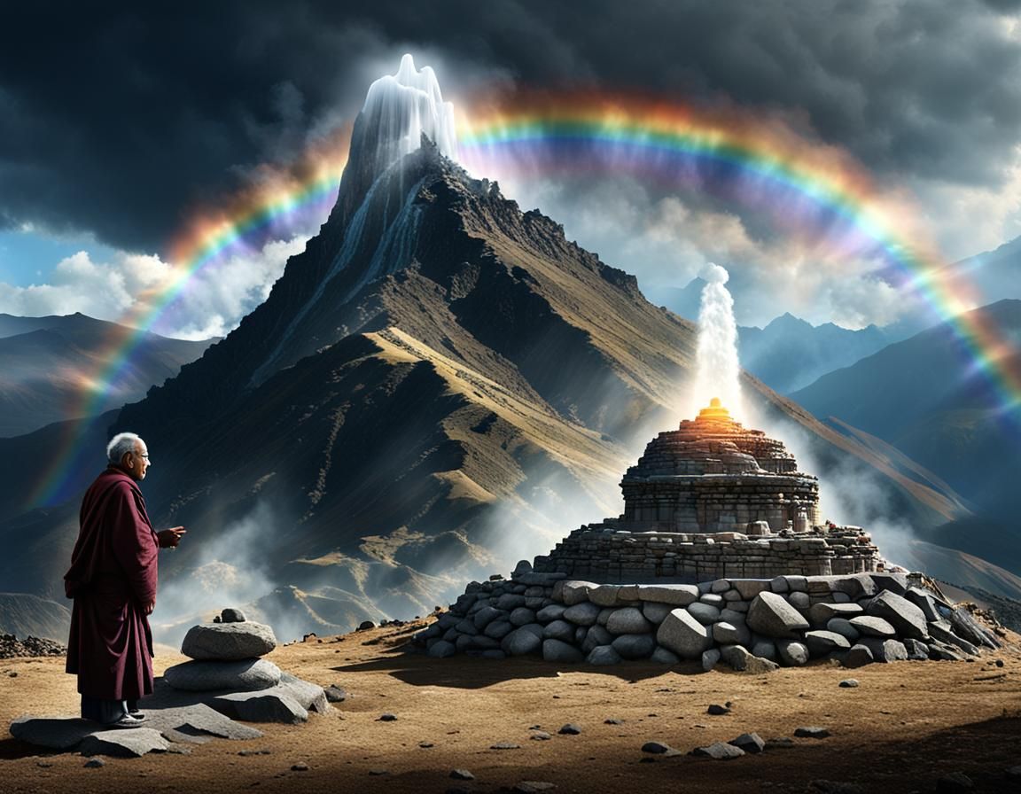 Rainbow Light Ghost by Funerary Cairn