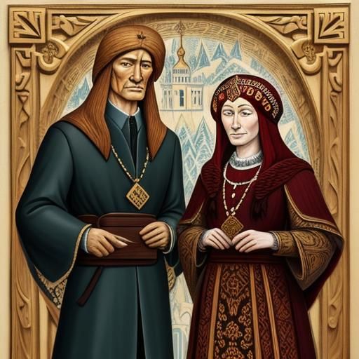 Contemplative Wood Carving Inspired by Goncharova