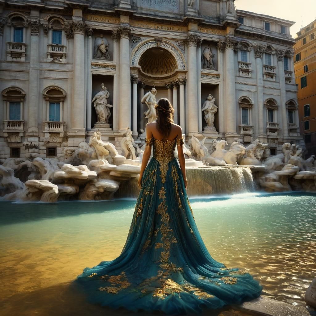 Trevi Fountain Fantasy: A Matte Painting