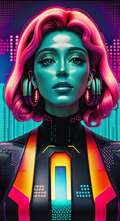 Surreal Cybernetic Ganesha Interface in Neon Haze