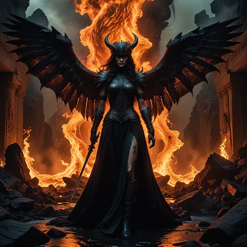 Lilith in Fiery Majesty, Hellscapes
