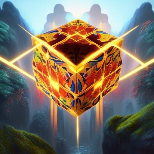 3D Magic Cube Fantasy Concept Art