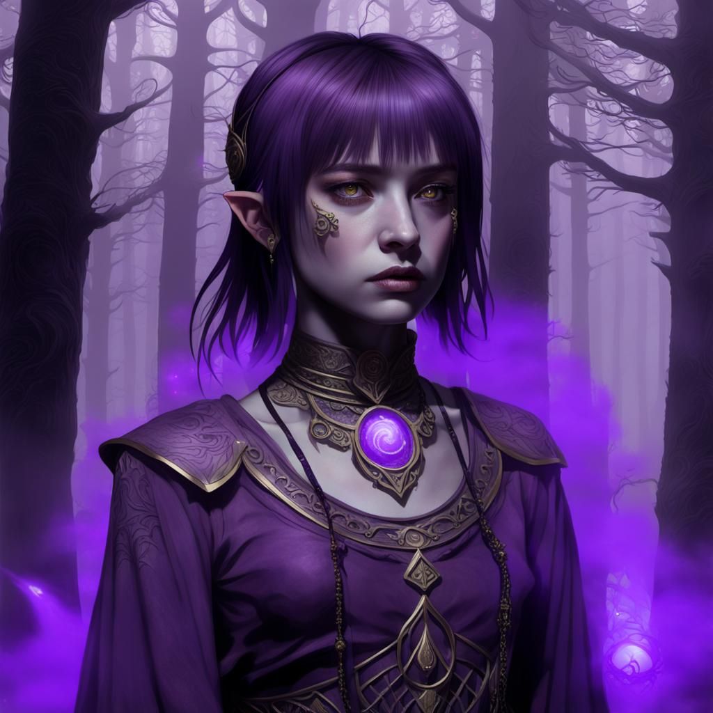 Ethereal Fantasy Girl in Ancient Forest